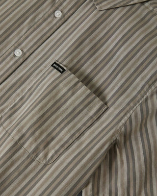 Brixton Charter Stripe Short Sleeve Shirt - Charcoal/Grey