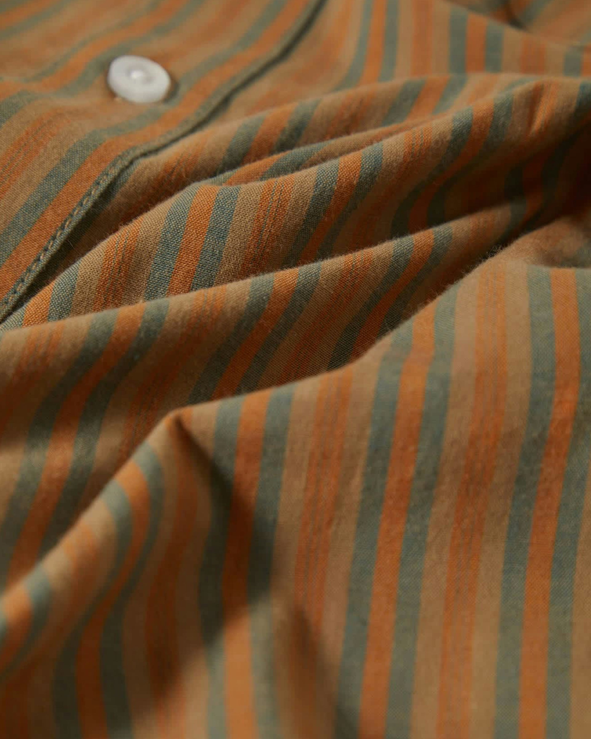 Brixton Charter Stripe Short Sleeve Shirt - Rustic Caramel/Night Sage