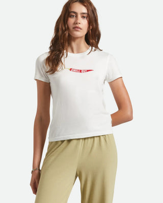 Brixton Women's Chill Out Fitted Crew Short Sleeve T-Shirt - Off White