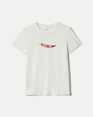 Brixton Women's Chill Out Fitted Crew Short Sleeve T-Shirt - Off White