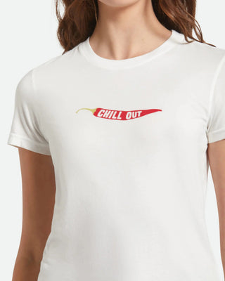 Brixton Women's Chill Out Fitted Crew Short Sleeve T-Shirt - Off White