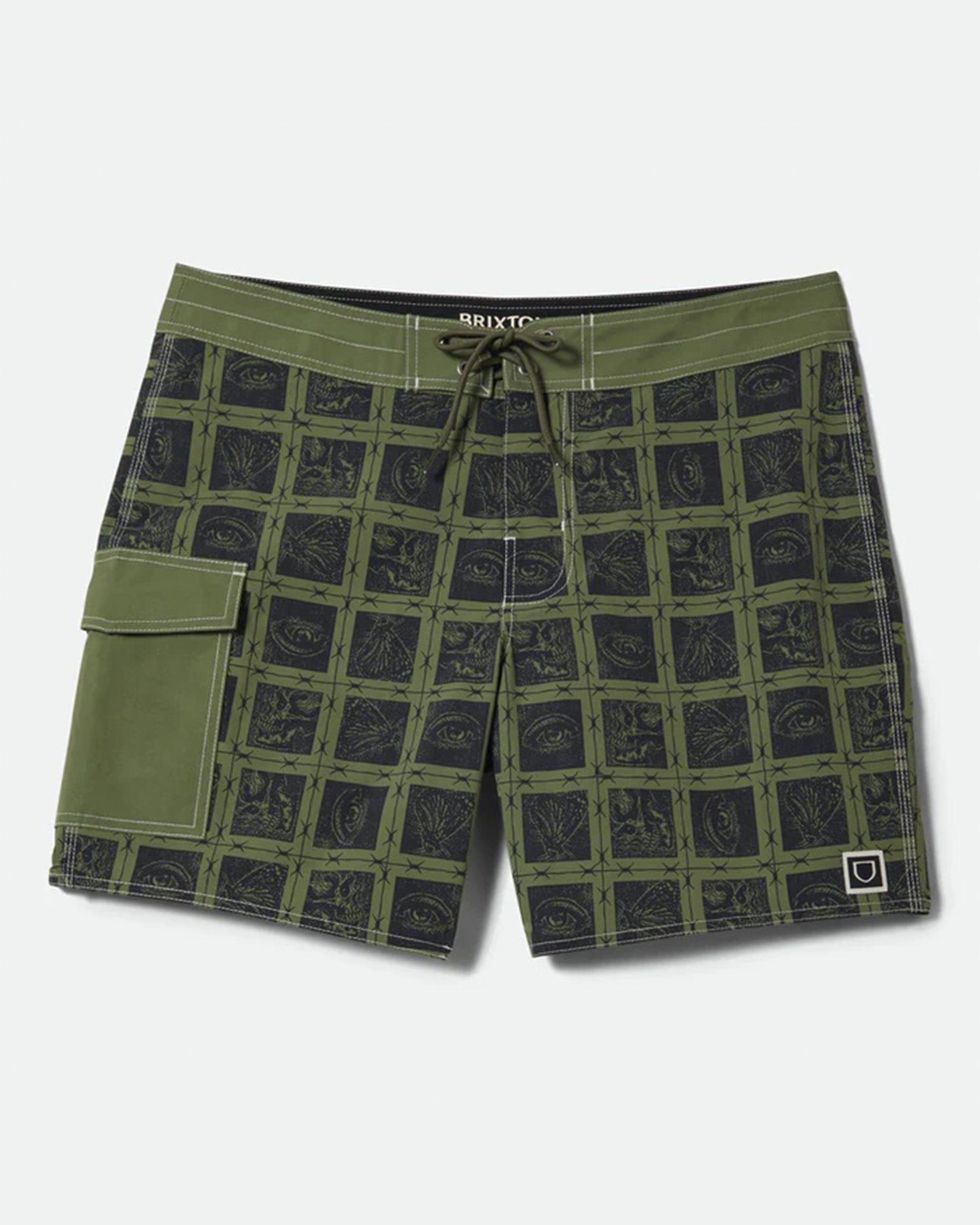 Brixton Classic 17" Trunk - Barb Wire/Sea Kelp
