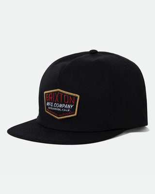 Brixton Coleson Snapback Hat - Black / Burgundy