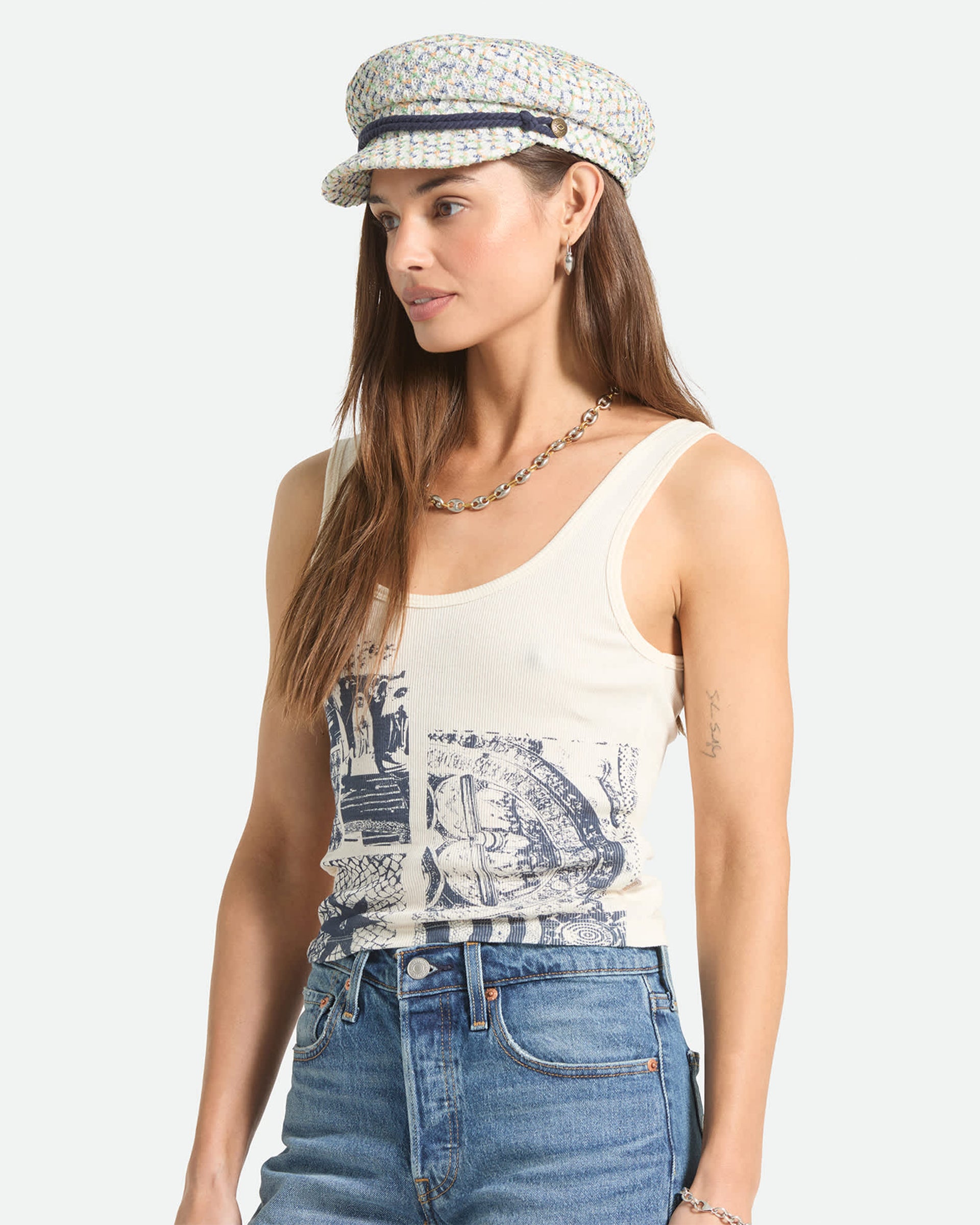 Brixton Women's Collage A-Tank - Off White