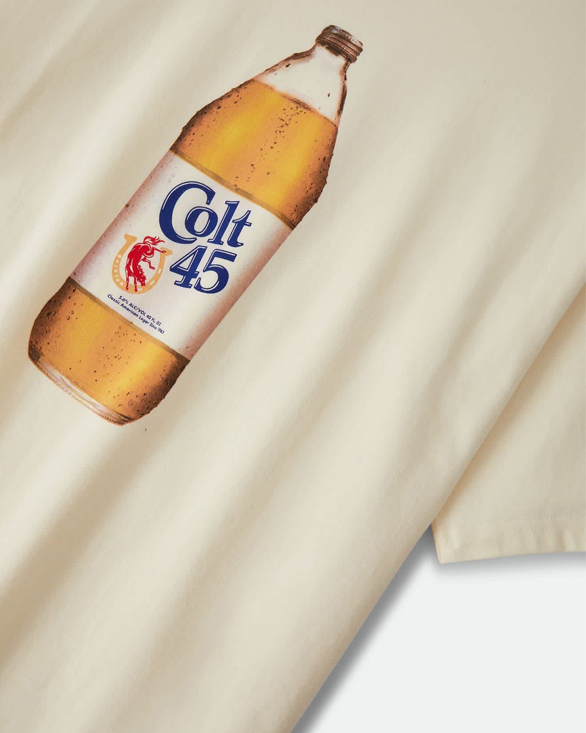 Brixton Colt 45 Forty Oz Oversized Short Sleeve T-Shirt - Natural