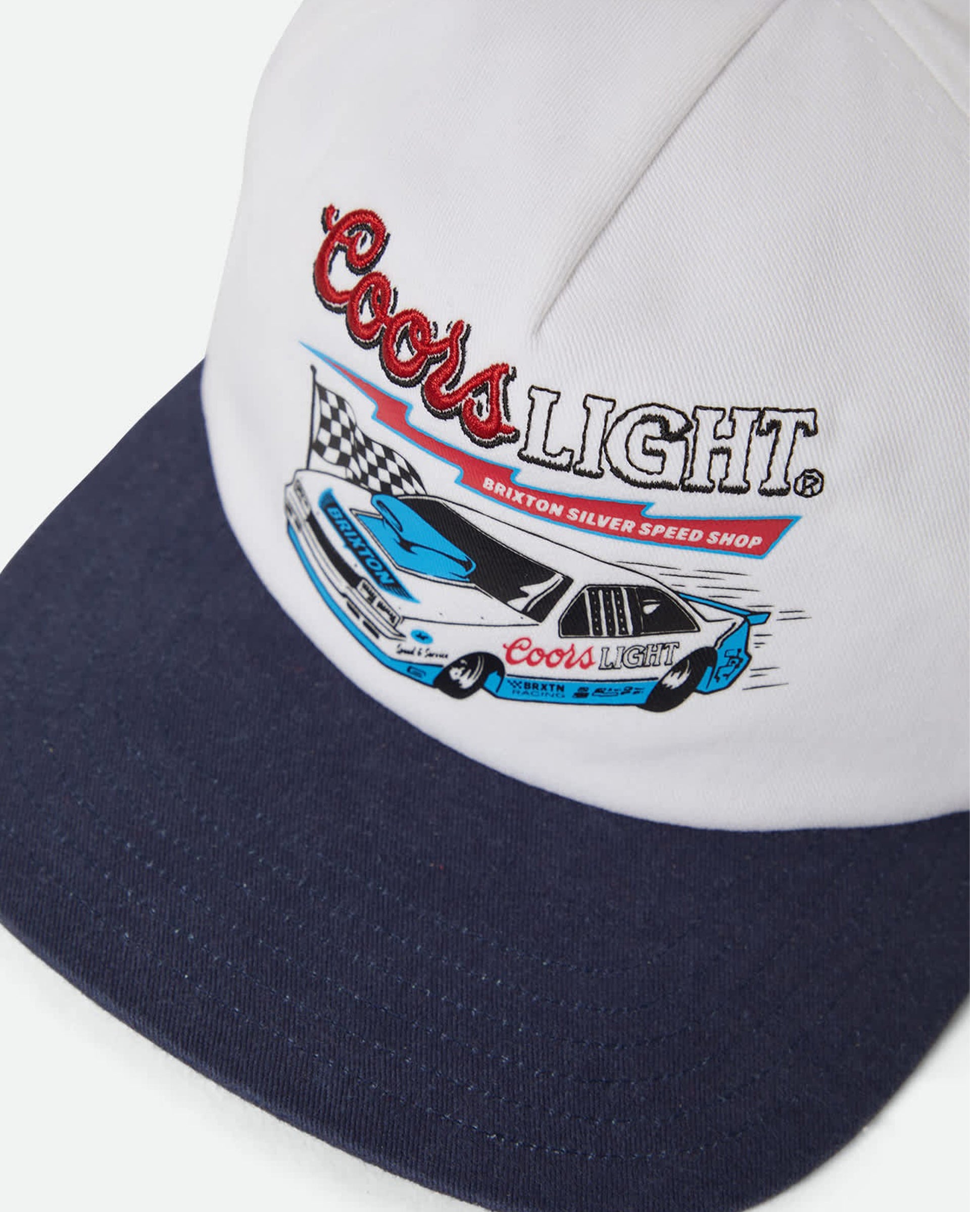 Brixton Coors Light Blower Snapback Hat - White/Coors Navy
