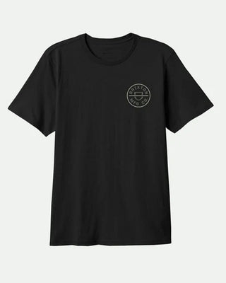 Brixton Crest II S/S T-Shirt - Black/Dark Sage/Warm Grey