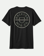 Brixton Crest II S/S T-Shirt - Black/Dark Sage/Warm Grey