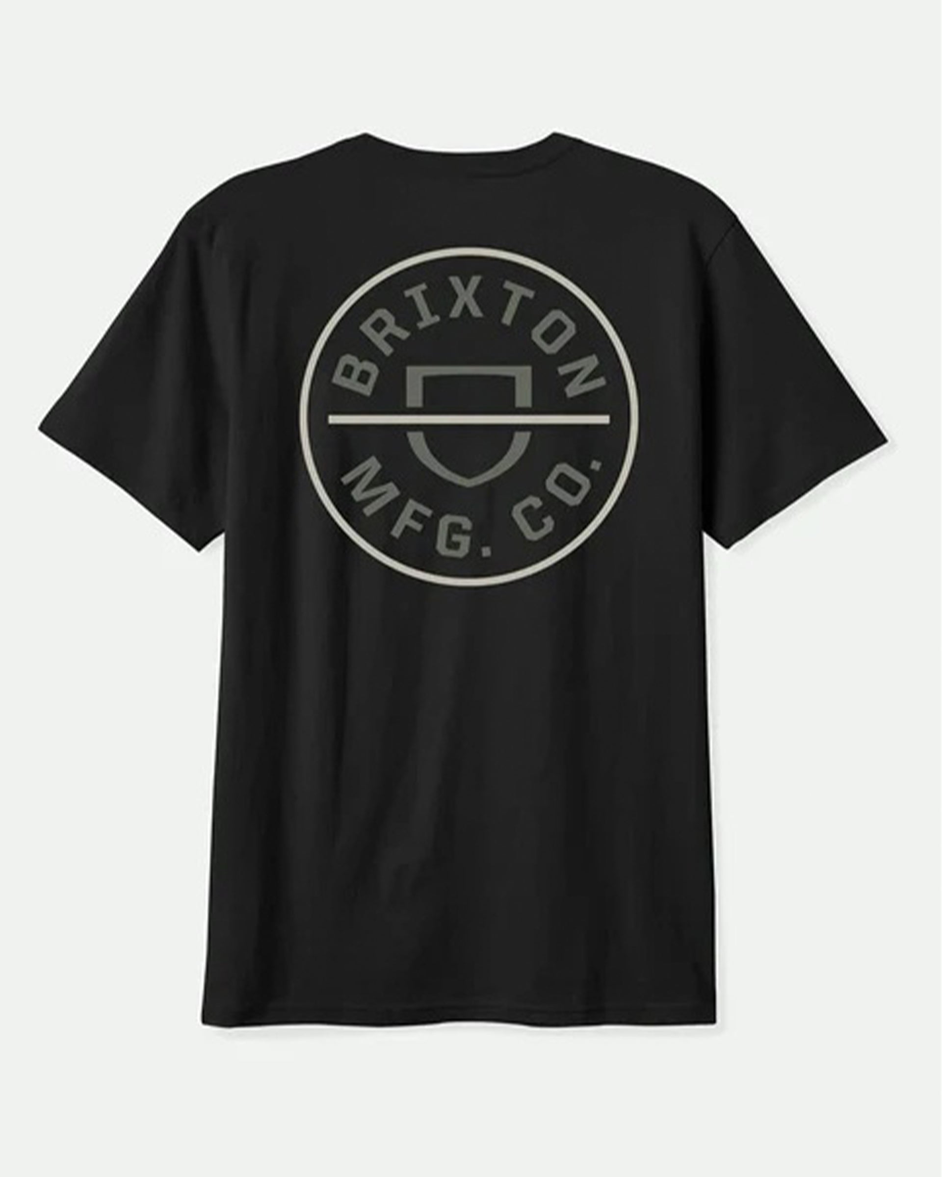 Brixton Crest II S/S T-Shirt - Black/Dark Sage/Warm Grey