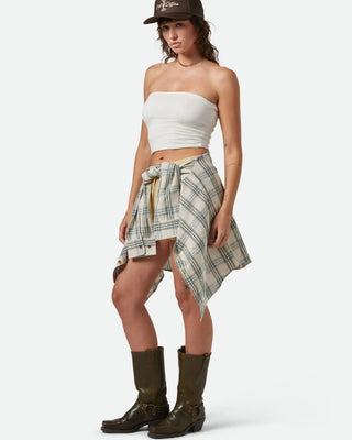 Brixton Women's Crinkle Tube Top - Off White