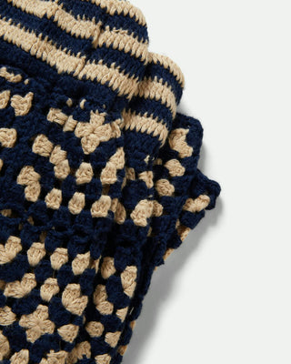 Brixton Women's Crochet Short - Mood Indigo/Off White