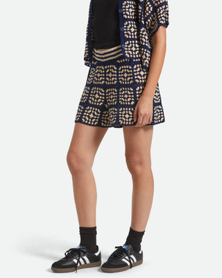 Brixton Women's Crochet Short - Mood Indigo/Off White