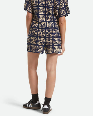 Brixton Women's Crochet Short - Mood Indigo/Off White