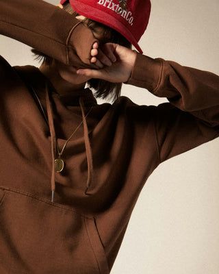 Brixton Cross Loop French Terry Hoodie - Pinecone Brown