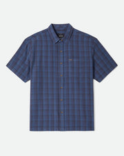 Cru Linen Blend Plaid S/S Shirt - Dark Blue/Black Plaid