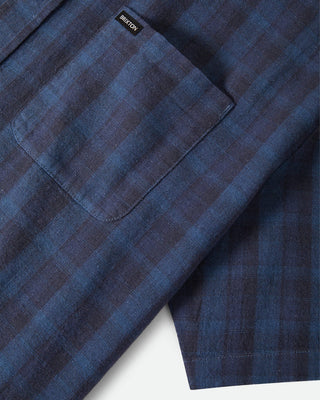 Cru Linen Blend Plaid S/S Shirt - Dark Blue/Black Plaid