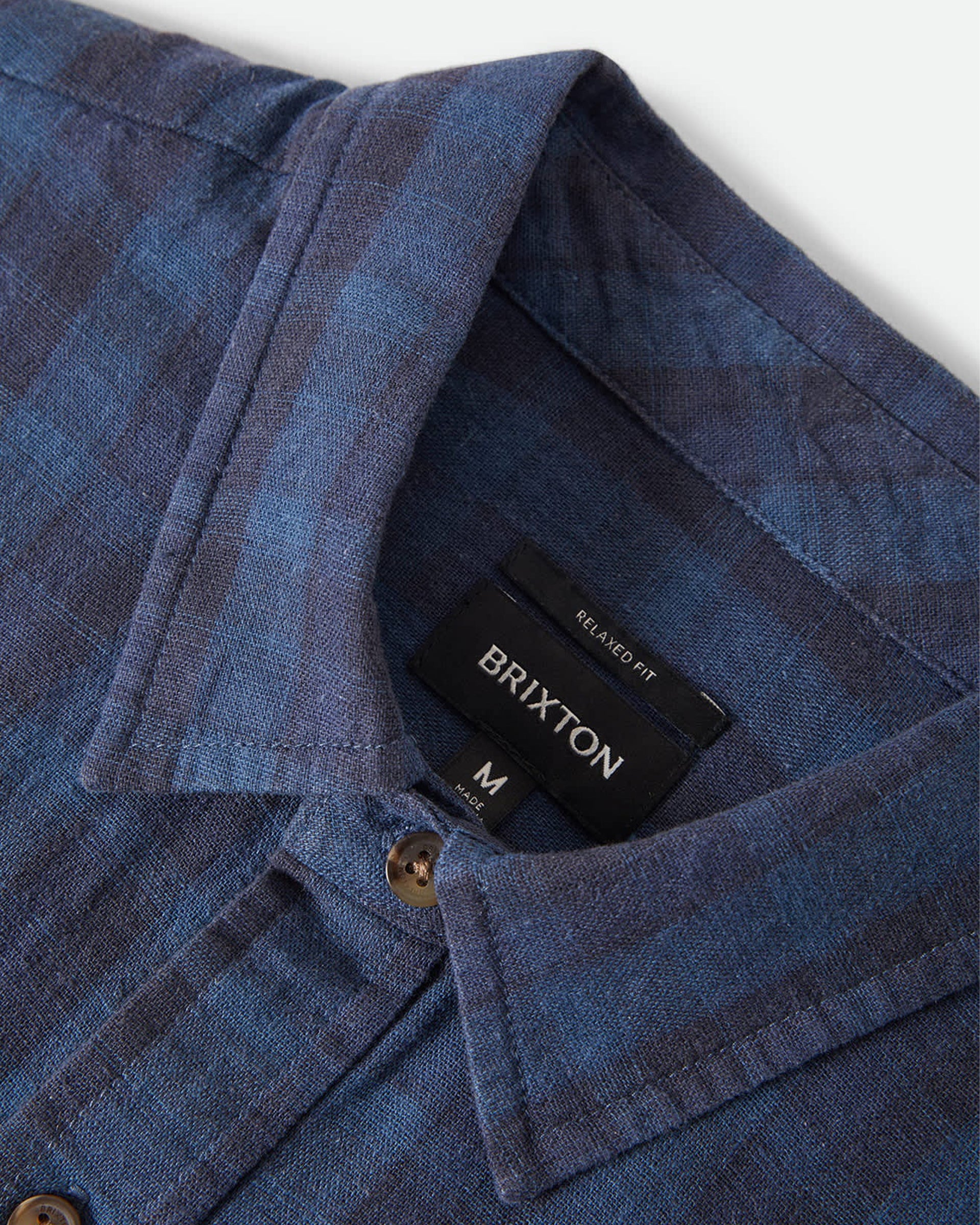 Cru Linen Blend Plaid S/S Shirt - Dark Blue/Black Plaid