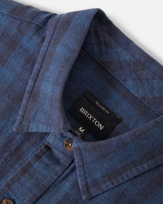 Cru Linen Blend Plaid S/S Shirt - Dark Blue/Black Plaid