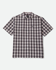 Brixton Cru Plaid Short Sleeve Shirt - Black/Off White/Red