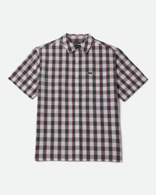 Brixton Cru Plaid Short Sleeve Shirt - Black/Off White/Red