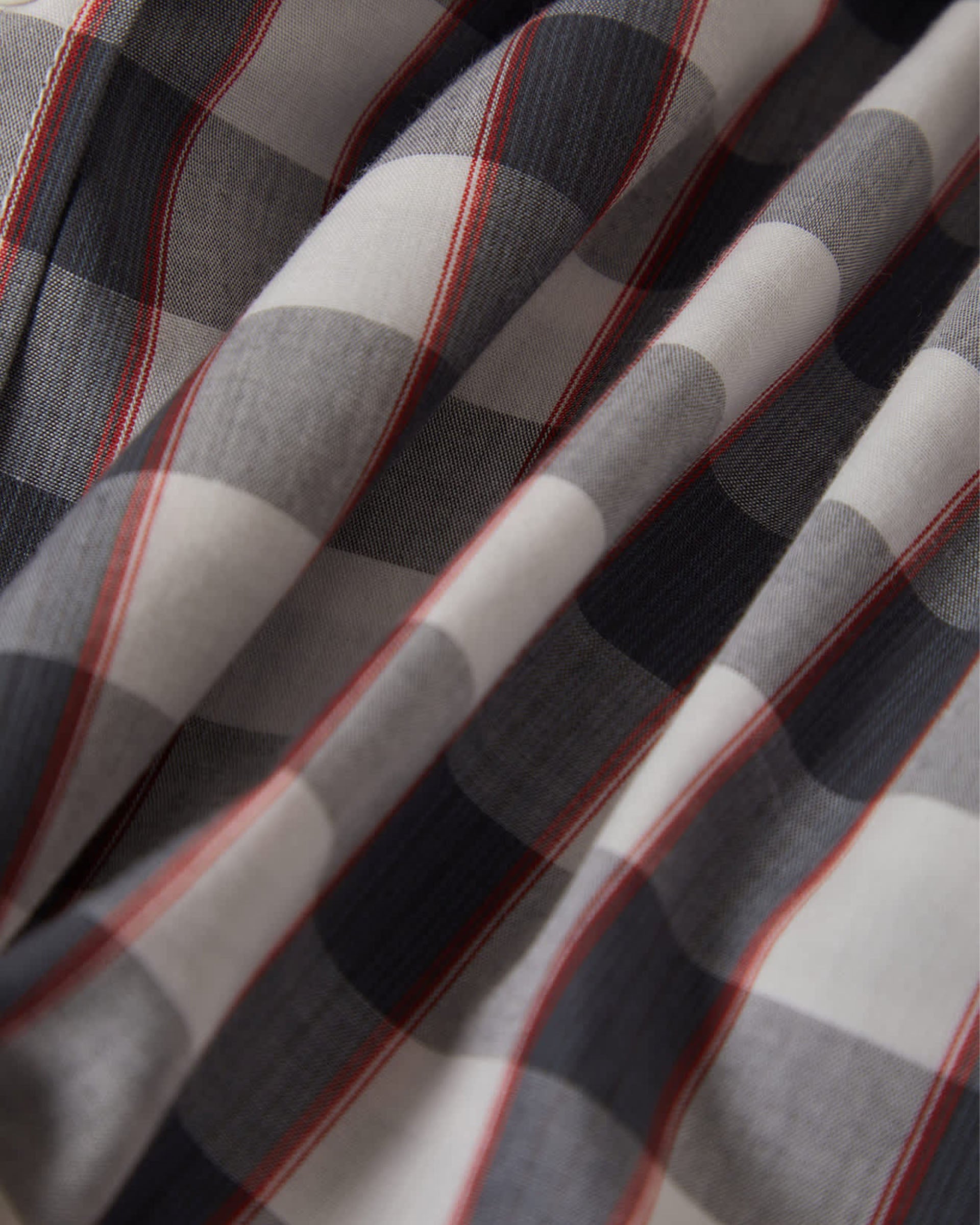 Brixton Cru Plaid Short Sleeve Shirt - Black/Off White/Red
