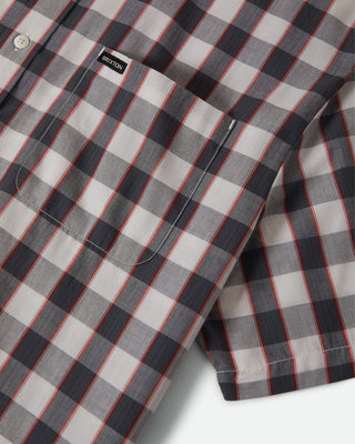Brixton Cru Plaid Short Sleeve Shirt - Black/Off White/Red