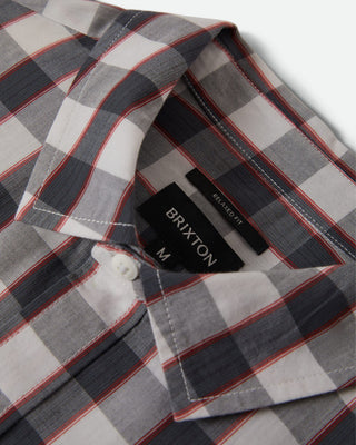Brixton Cru Plaid Short Sleeve Shirt - Black/Off White/Red