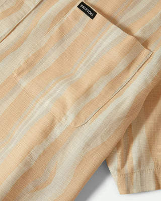 Brixton Cru Slub Relaxed Short Sleeve Shirt - Hazelnut/Painterly Stripe