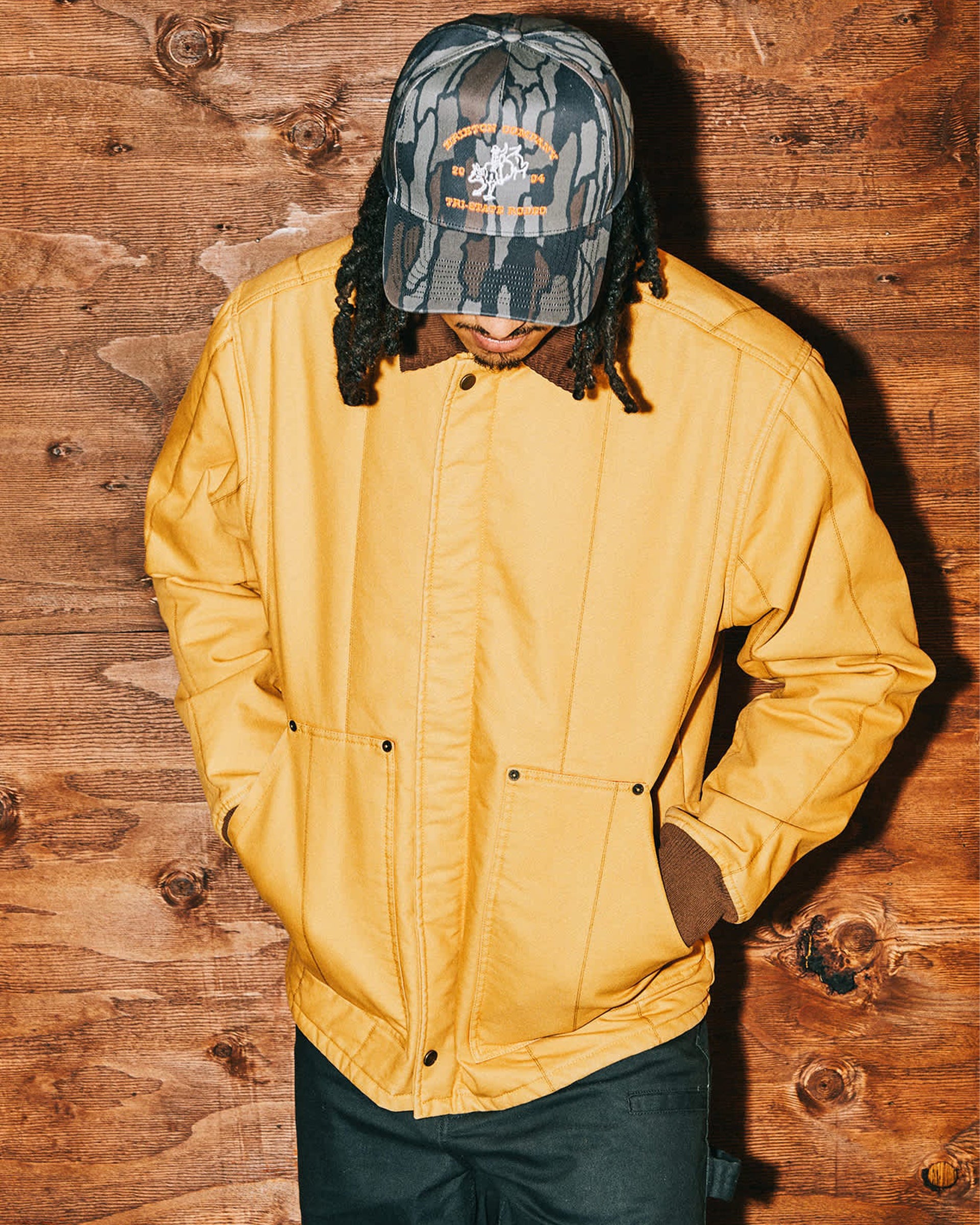 Brixton Danforth Netplus Snapback Hat - Bark Camo