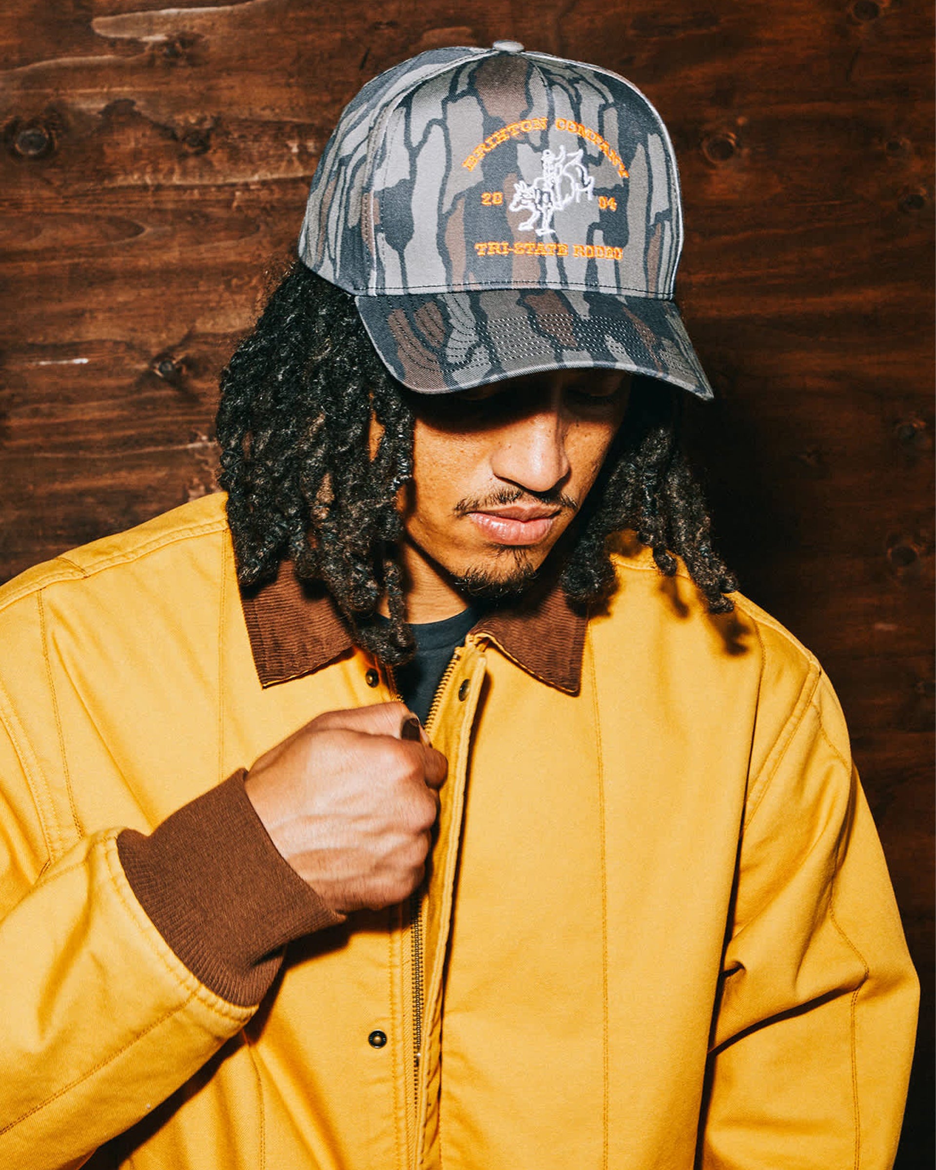 Brixton Danforth Netplus Snapback Hat - Bark Camo