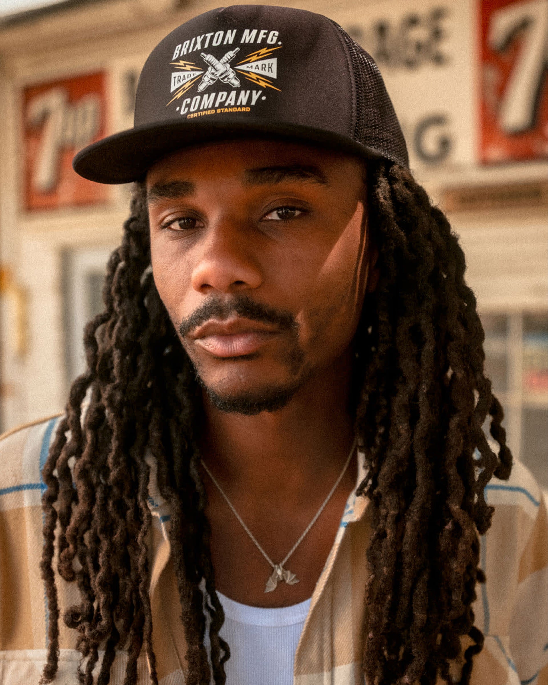 Brixton Danton Netplus Trucker Hat - Black/Black