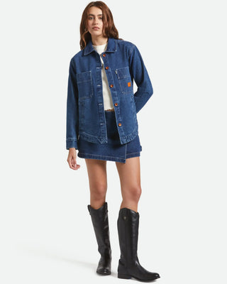 Brixton Women's Durham Shirt Jacket - Rinse Denim