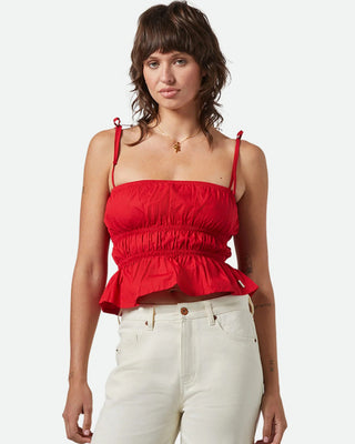 Brixton Women's Eden Smocked Top - Crimson