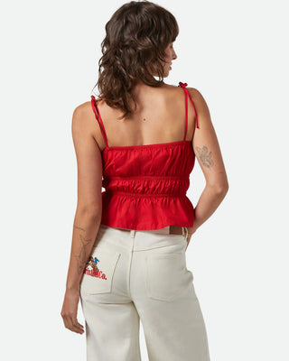 Brixton Women's Eden Smocked Top - Crimson