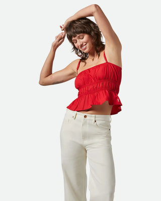 Brixton Women's Eden Smocked Top - Crimson