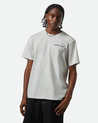 Brixton Embroidered Heavyweight Pocket Short Sleeve T-Shirt - Heather Grey Ash
