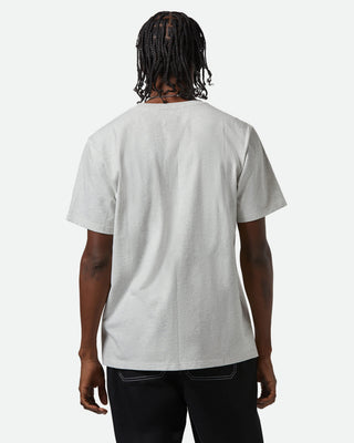 Brixton Embroidered Heavyweight Pocket Short Sleeve T-Shirt - Heather Grey Ash