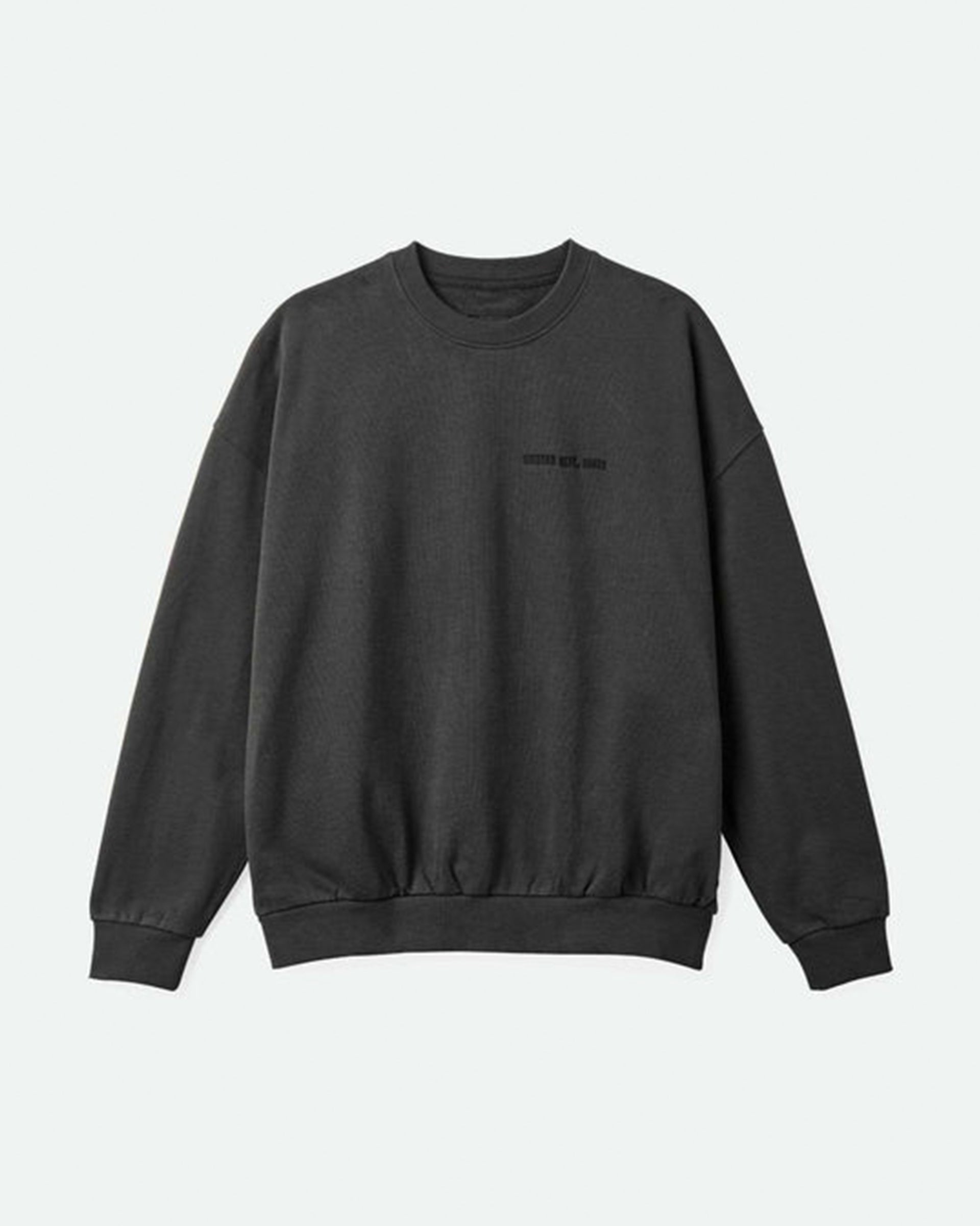 Brixton Embroidered Heavyweight Oversized Crew - Washed Black