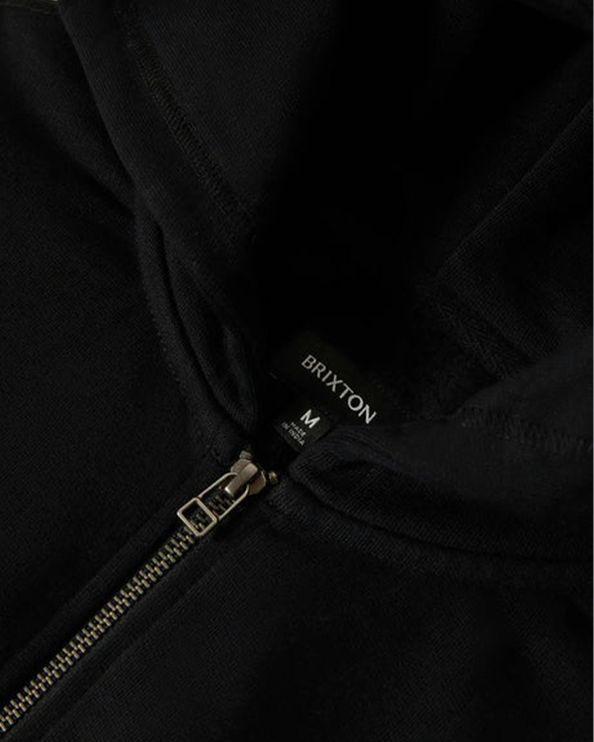 Brixton Embroidered Heavyweight Oversized Full Zip Hoodie - Black