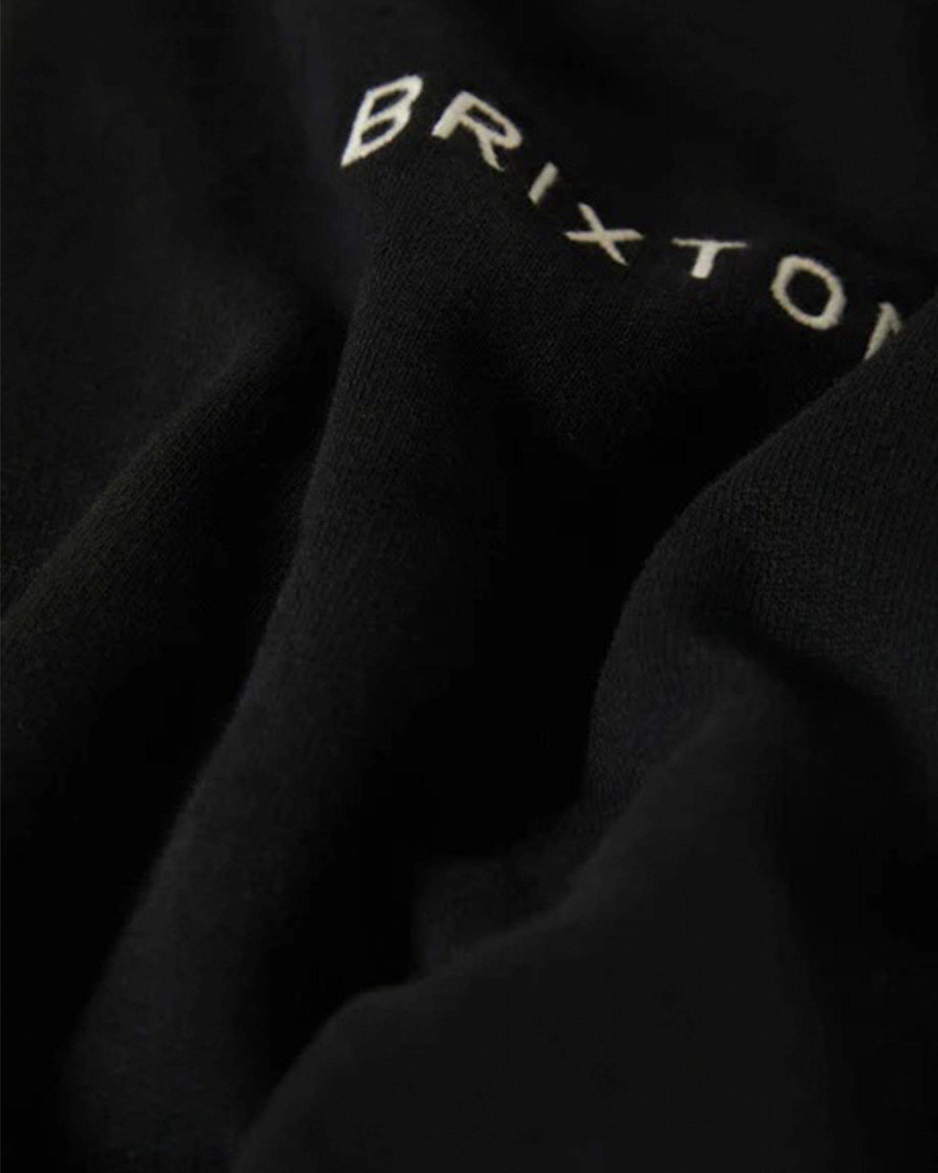 Brixton Embroidered Heavyweight Oversized Full Zip Hoodie - Black