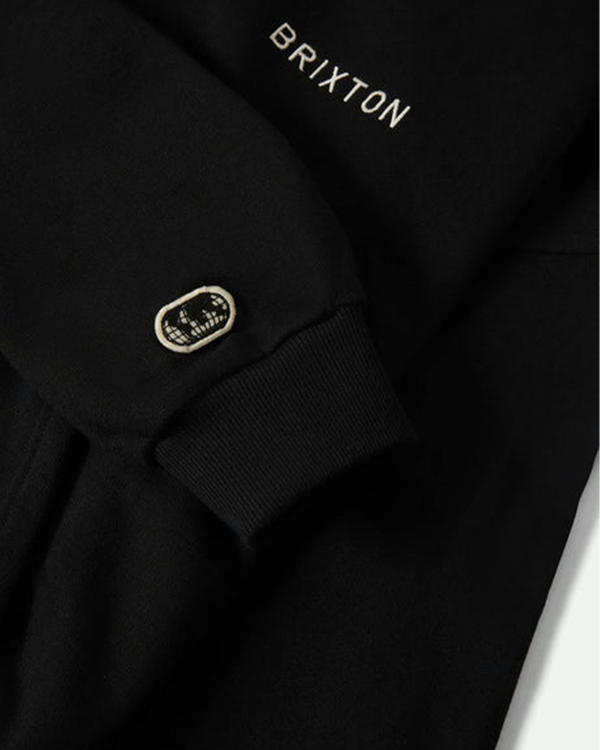 Brixton Embroidered Heavyweight Oversized Full Zip Hoodie - Black