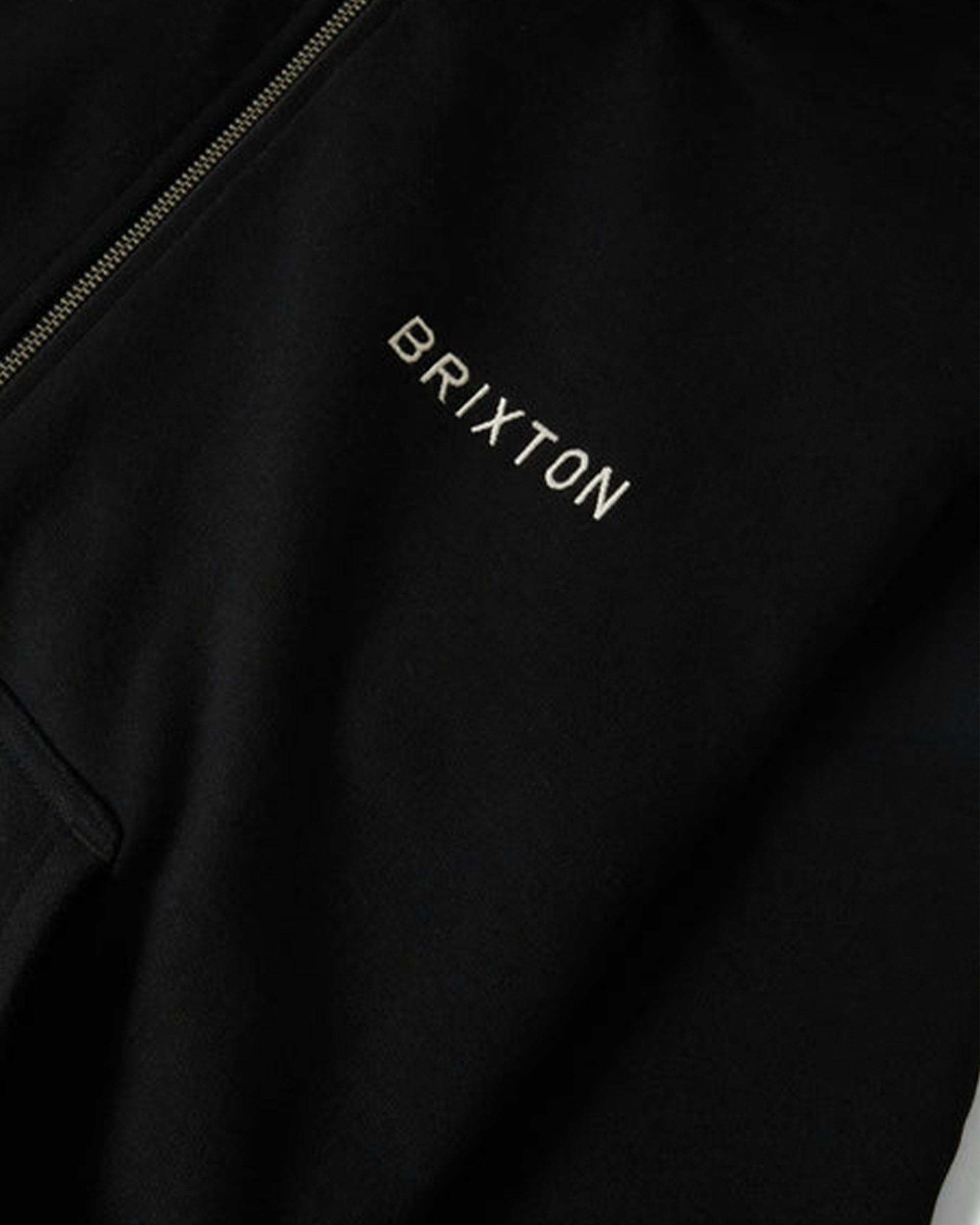 Brixton Embroidered Heavyweight Oversized Full Zip Hoodie - Black