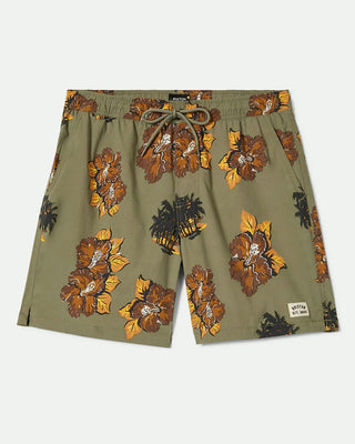 Brixton Everyday Stretch Hybrid Short 5.5" - Olive Surplus Floral