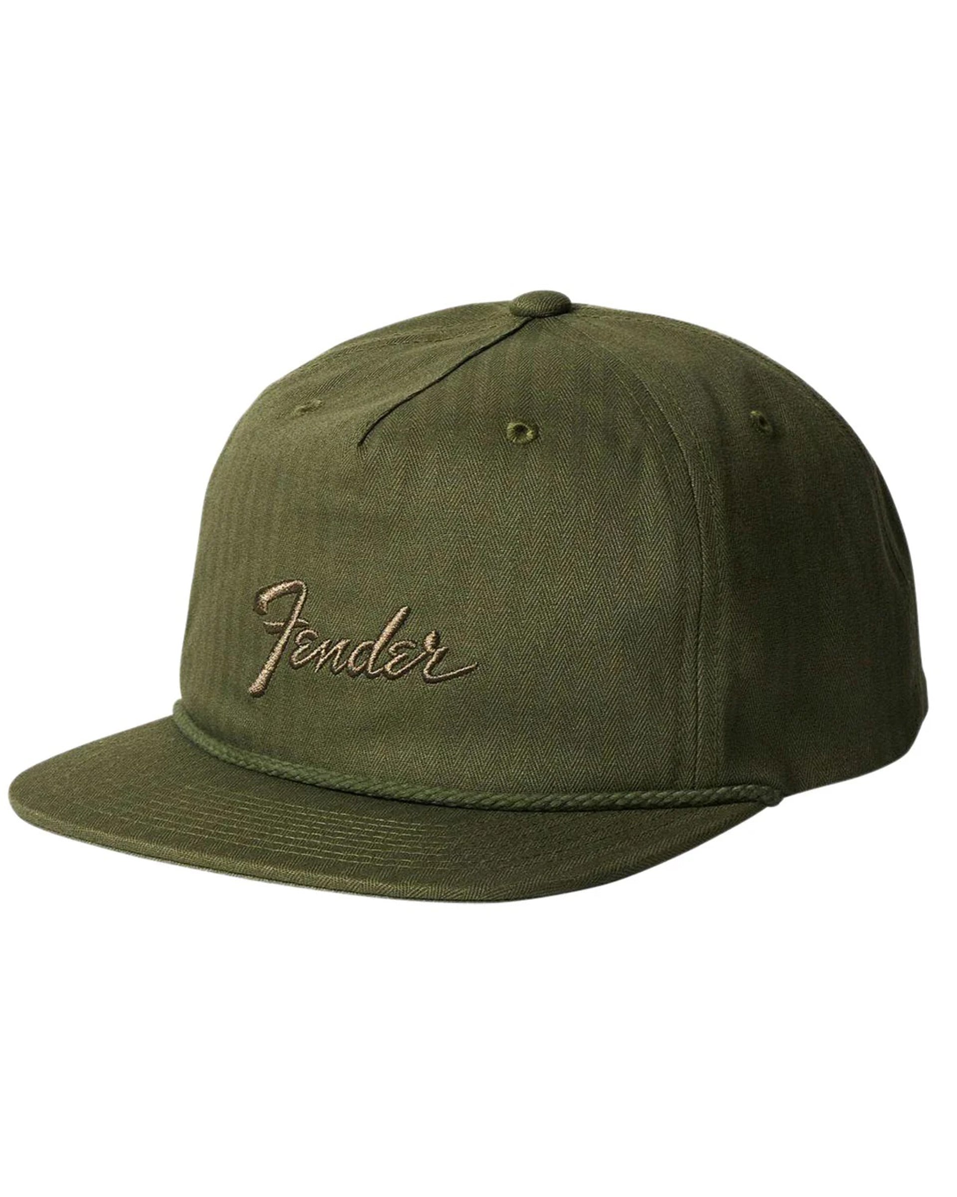 Brixton Fender Factory Netplus MP Snapback Hat - Olive Surplus