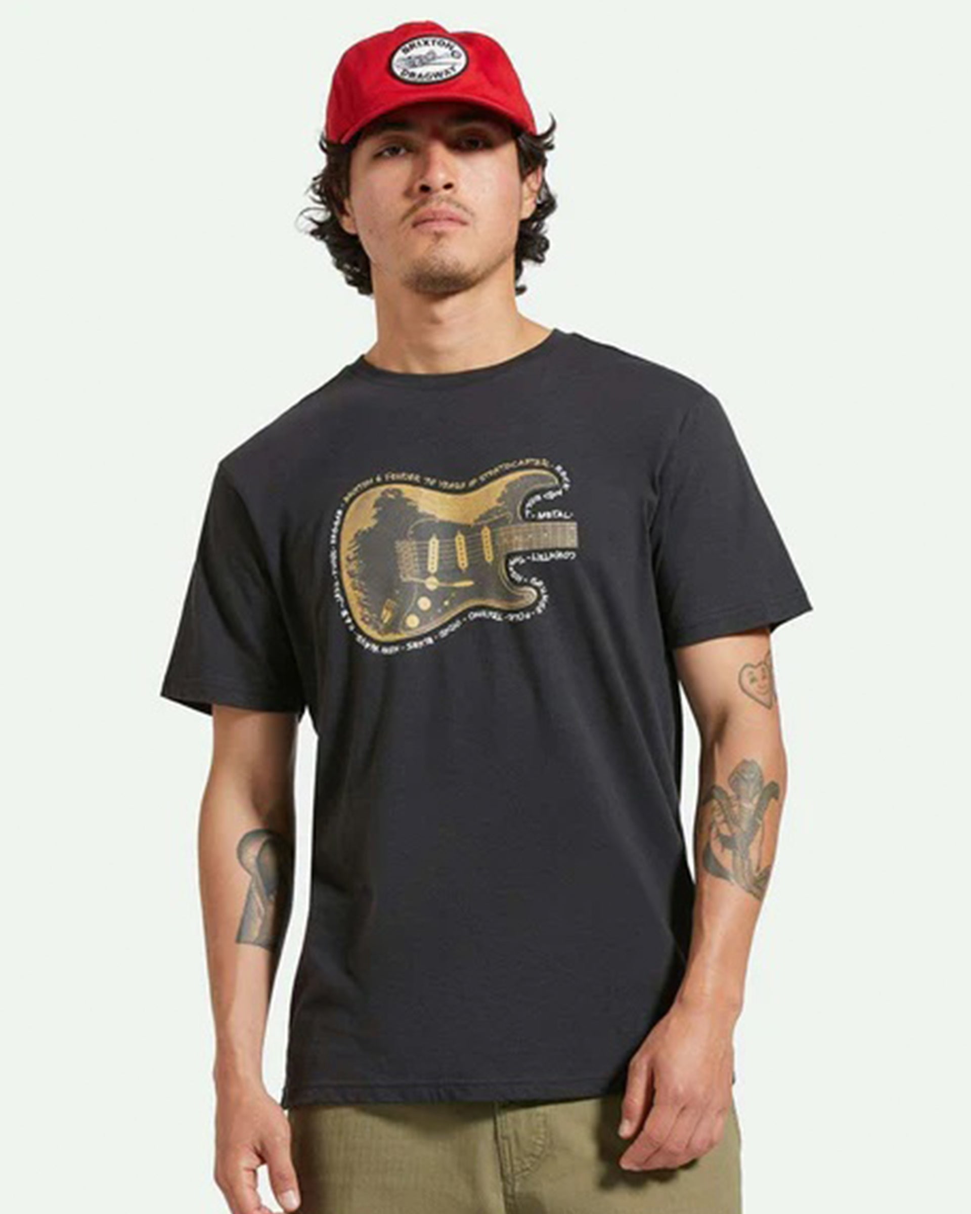 Brixton Fender Strat Short Sleeve Tailored T-Shirt - Black