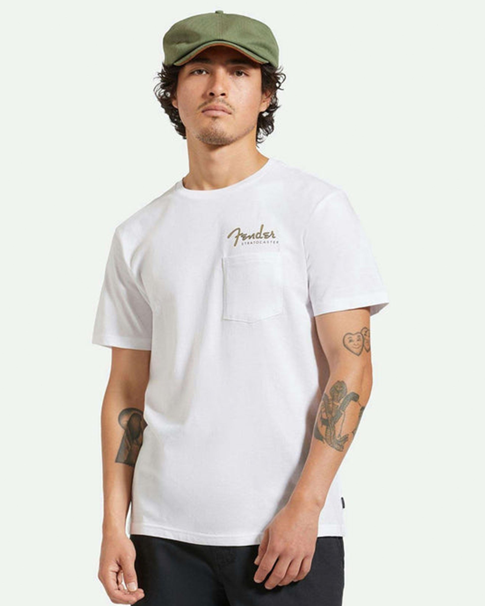 Brixton Fender Volume Short Sleeve Tailored Pocket T-Shirt - White