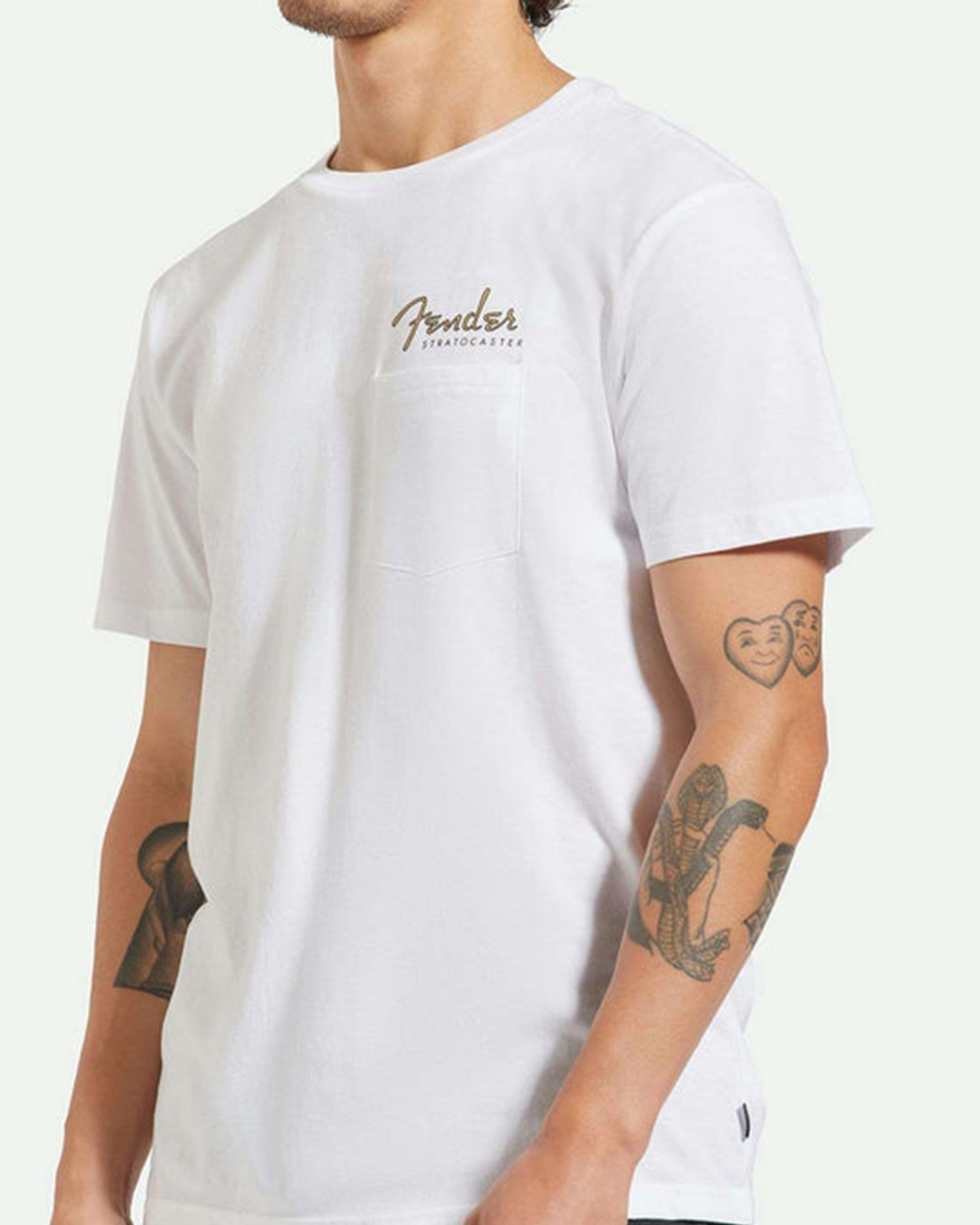 Brixton Fender Volume Short Sleeve Tailored Pocket T-Shirt - White