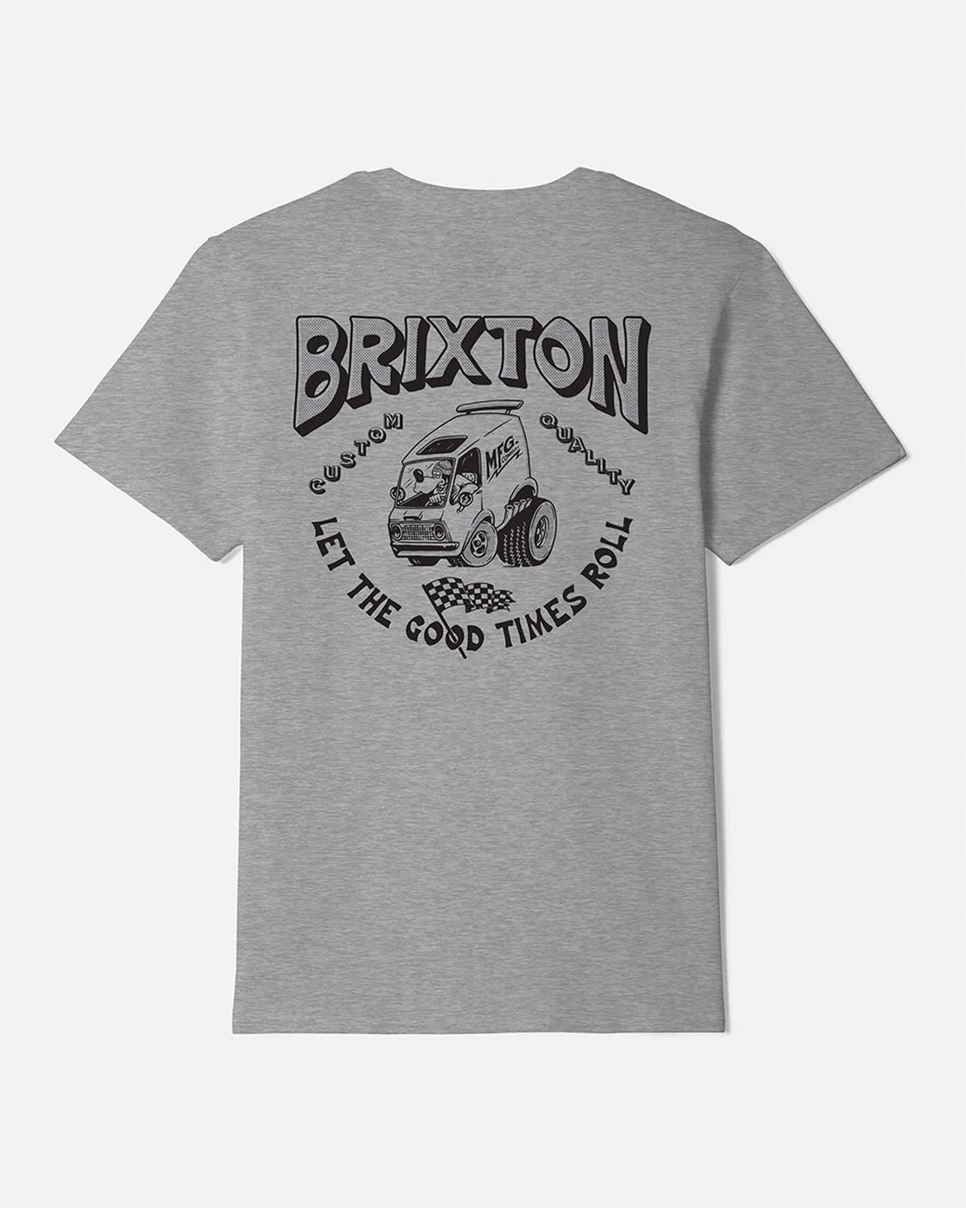 Brixton Garnet Short Sleeve T-Shirt - Heather Grey