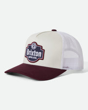Brixton Genuine Quality Netplus Trucker Hat - Off White/Port