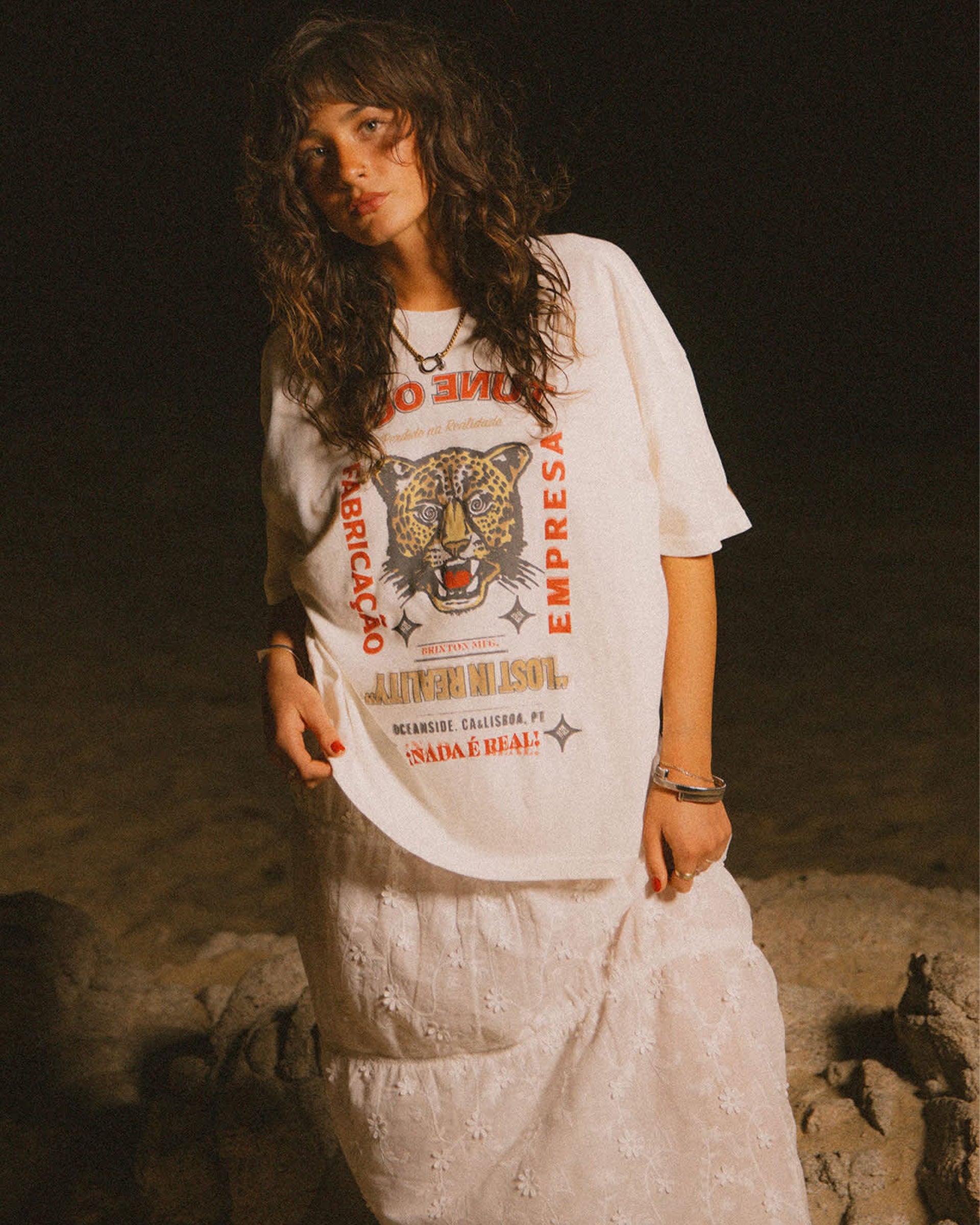 Brixton Women's The Getaway Oversized Boyfriend T-Shirt - Vintage White